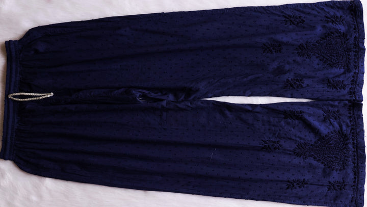 Nazakat Navy Blue 3 Piece Cotton Kurta set