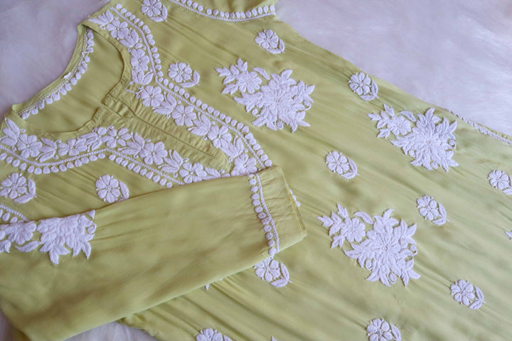 Fariha Premium Lime Green Long Modal Kurta