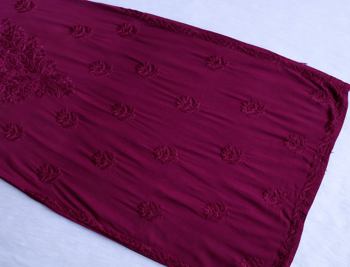 Nagma Deep Plum Long Ombre Rayon Kurta