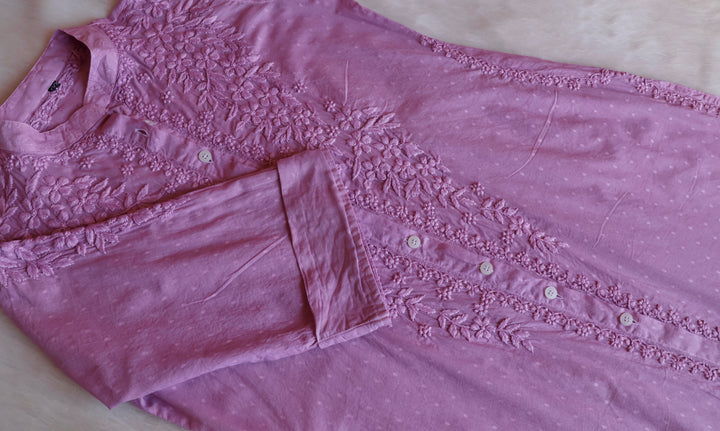 Nazakat Dusty Purple Pure Cotton Kurta Set