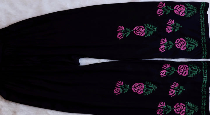 Gul-E-Jahaan Black & Purple Rayon Kurta Set