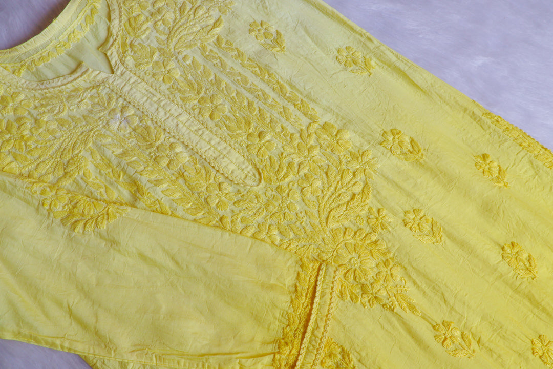 Ruhaab Pastel Yellow Pure Chanderi set