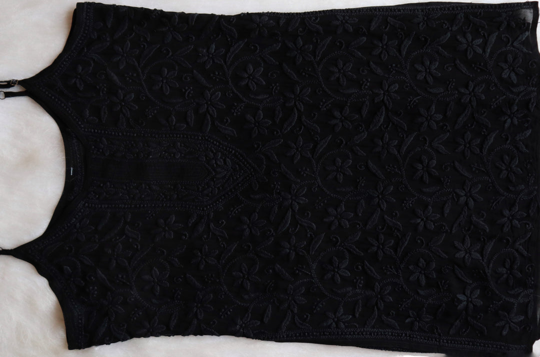Mehr Black Viscose Strappy Kurta
