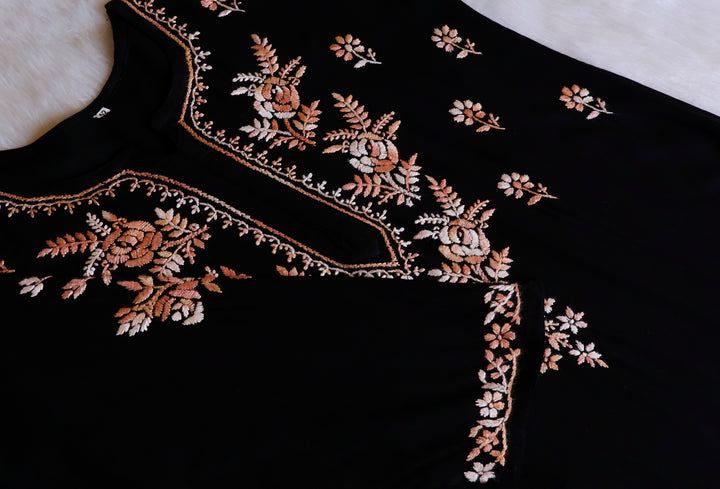Eliza Black & Beige Ombre Long Rayon Kurta