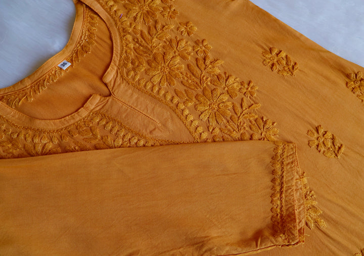Aliyah Mustard Short Rayon Kurta
