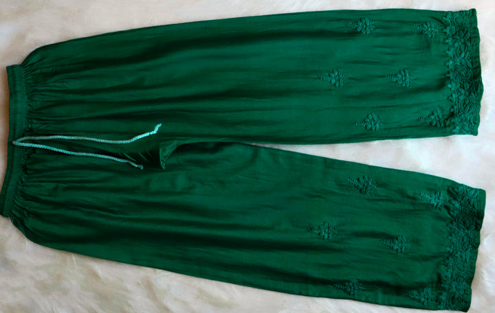 Zimra Luxe Deep Green 3 Piece Pure Chanderi set