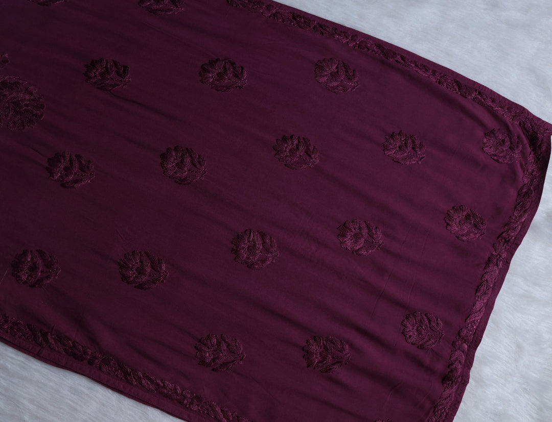 Alvira Dusty Purple Ombre Long Rayon Kurta