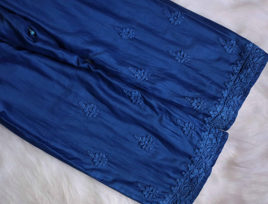 Zimra Premium Royal Blue Pure Chanderi set