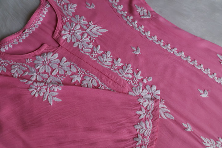 Zainab Pastel Pink Long Rayon kurta