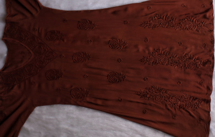 Gul Chocolate Brown Premium Modal Flared Anarkali
