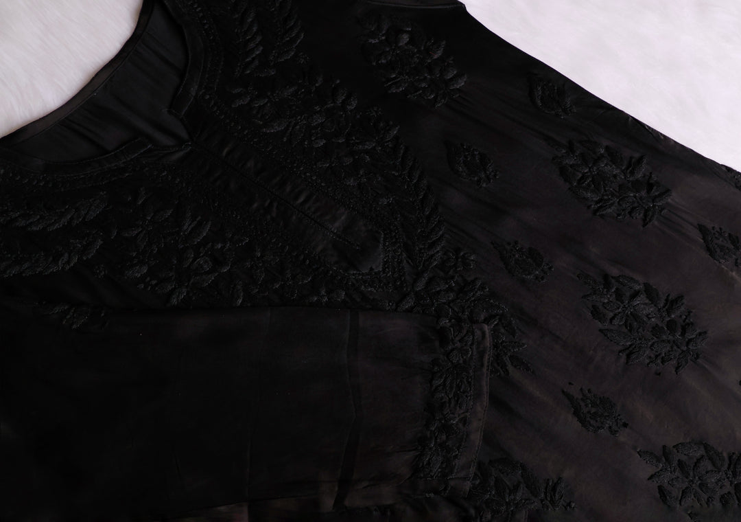 Mehr Black Modal Silk short top