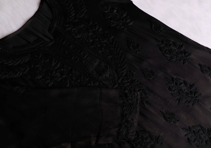Mehr Black Modal Silk short top