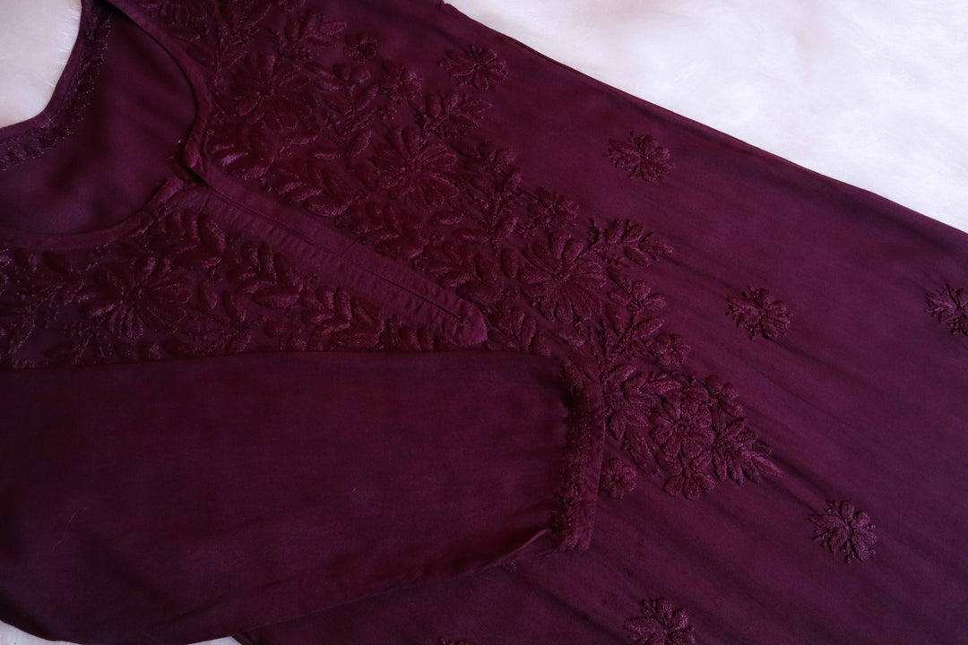 Farhaa Plum 2 piece Rayon set