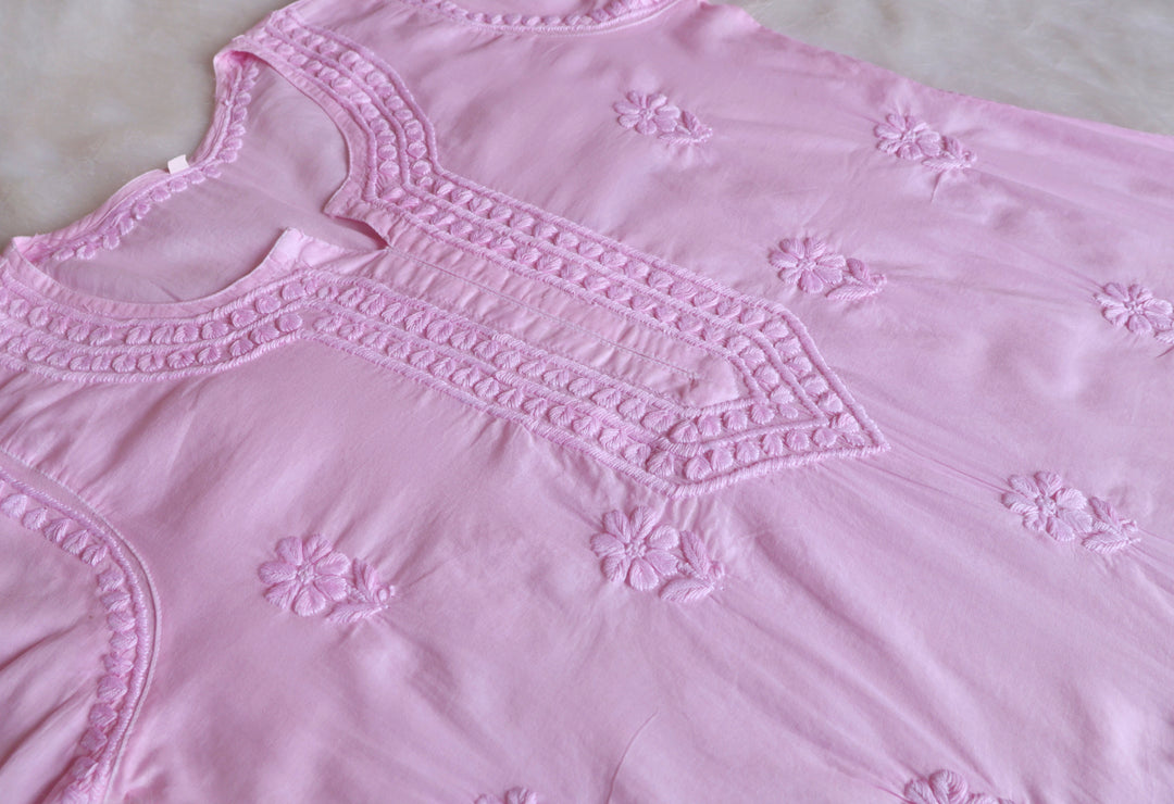 Saleha Baby Pink Cotton Kurta