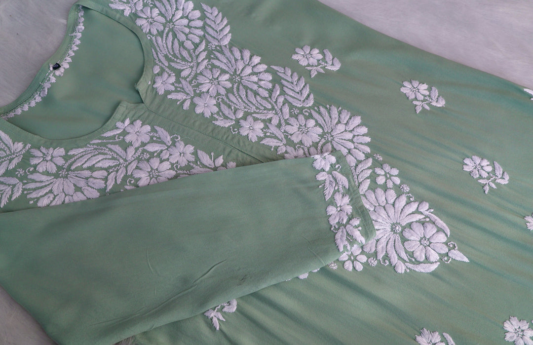 Ayesha Sage Green Rayon Kurta Pant set