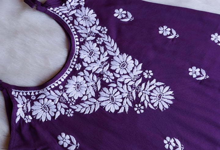 Farhaa Dusty Purple Short Sleeveless Kurta
