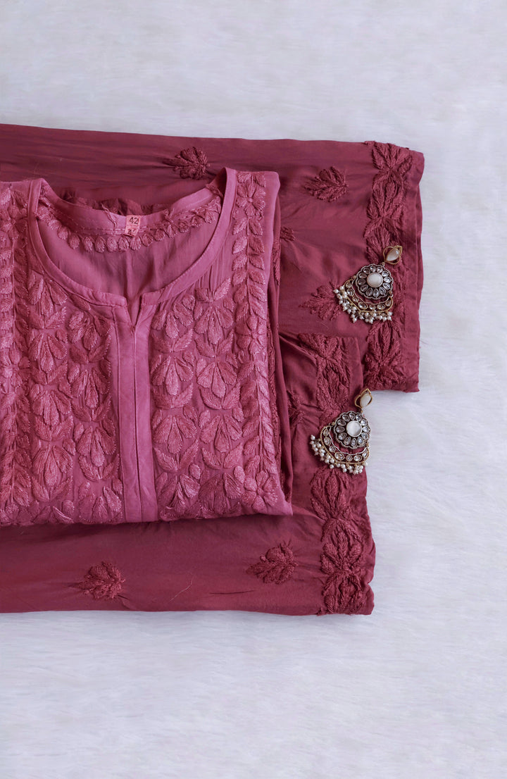 Duaa Dusty Mauve Modal Ombre Kurta Pant set