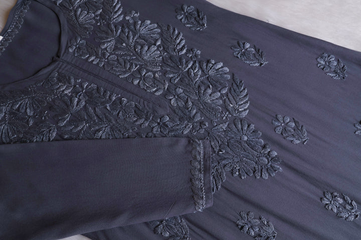 Ayra Grey Long Rayon Kurta