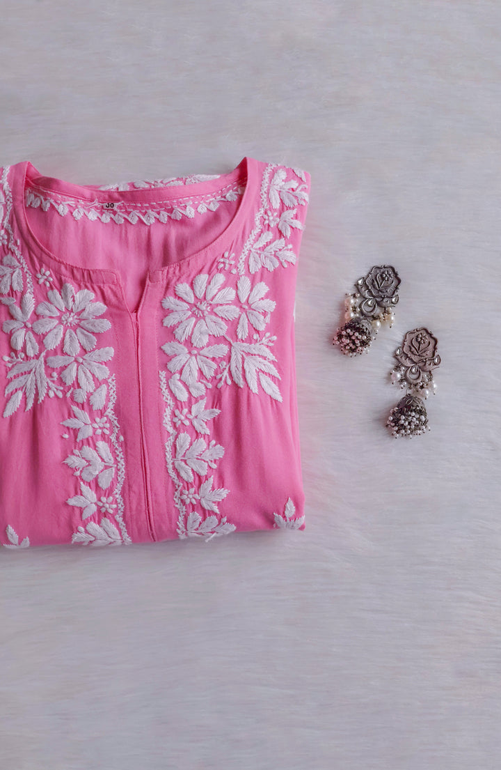 Zainab Pastel Pink Long Rayon kurta