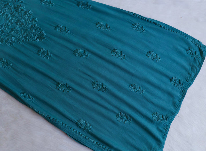 Sana Sea Blue Ombre Long Rayon Kurta