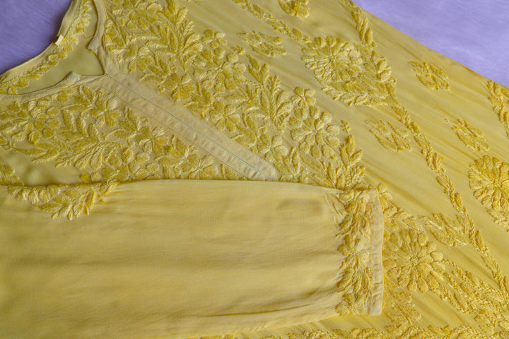 Anam Pastel Yellow Modal Ombre Kurta Pant set