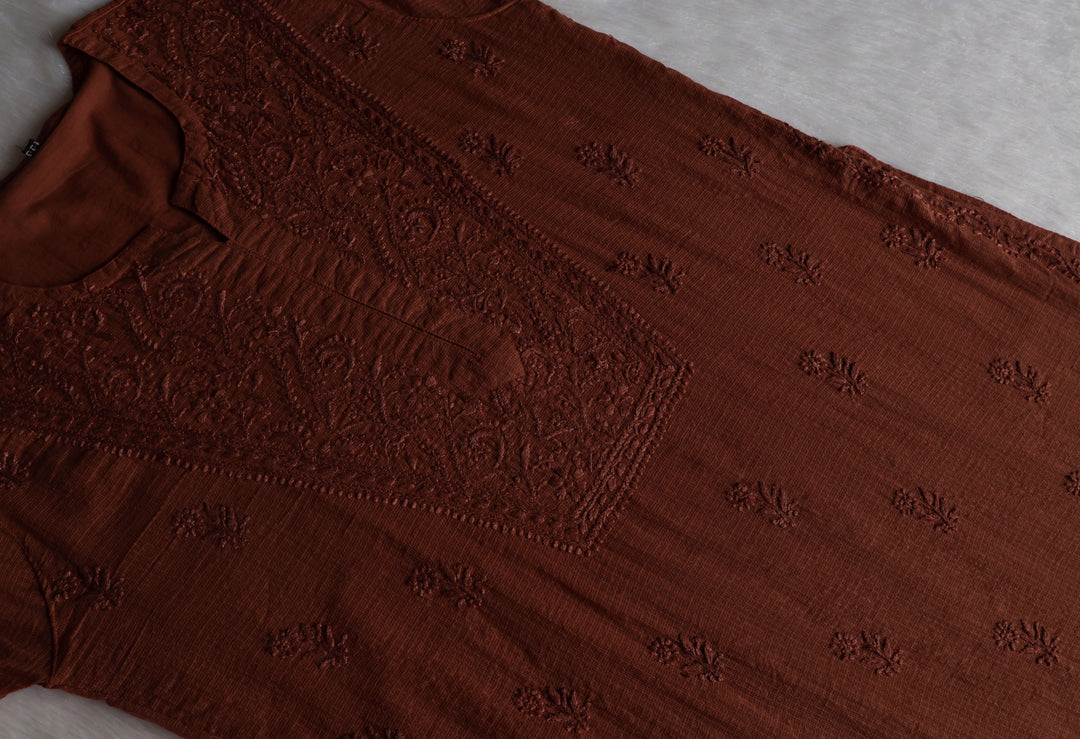 Renisa Chocolate Brown Soft Kota Kurta