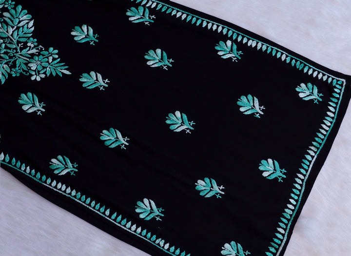 Sanam Black & Teal Ombre Long Rayon Kurta