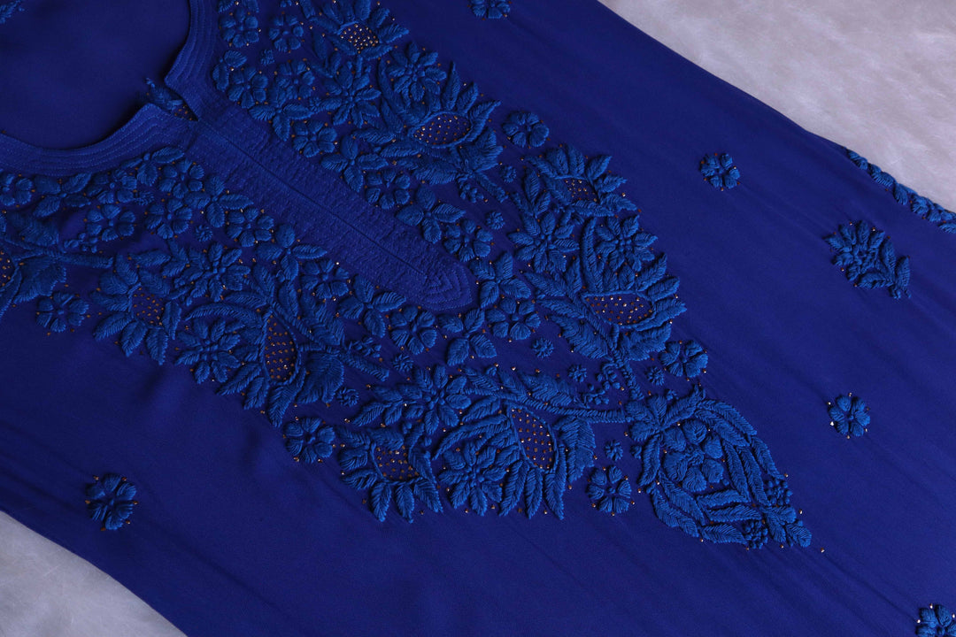 Mariya Royal Blue Viscose Georgette Kurta