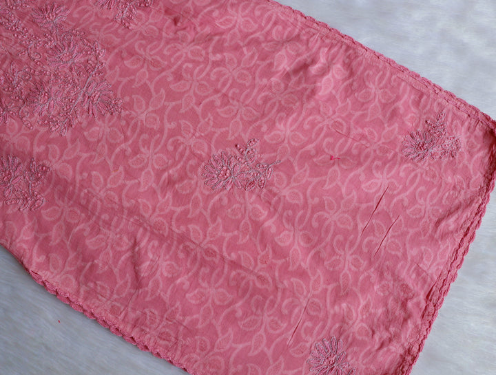 Rose Brown Long Jacquard Cotton kurta