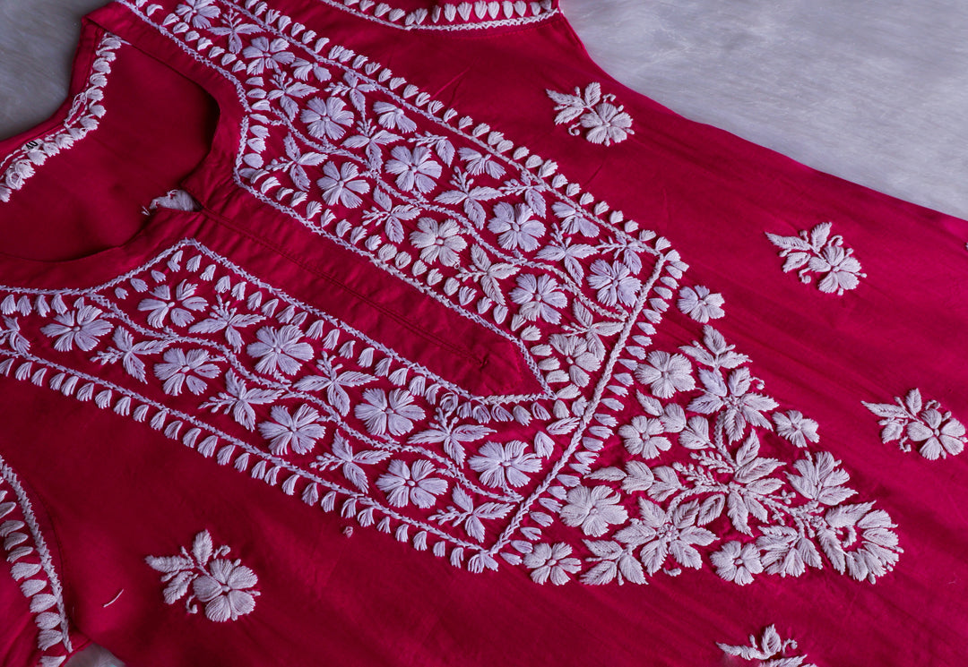 Waliya Deep Pink Cotton Kurta
