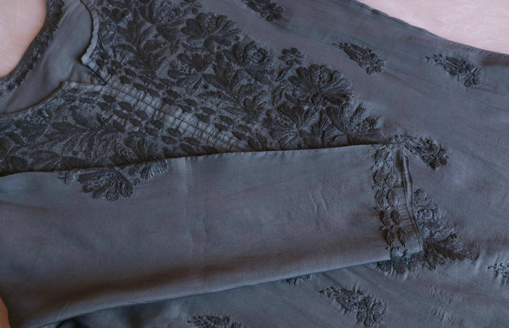 Alanah Grey Chanderi Kurta