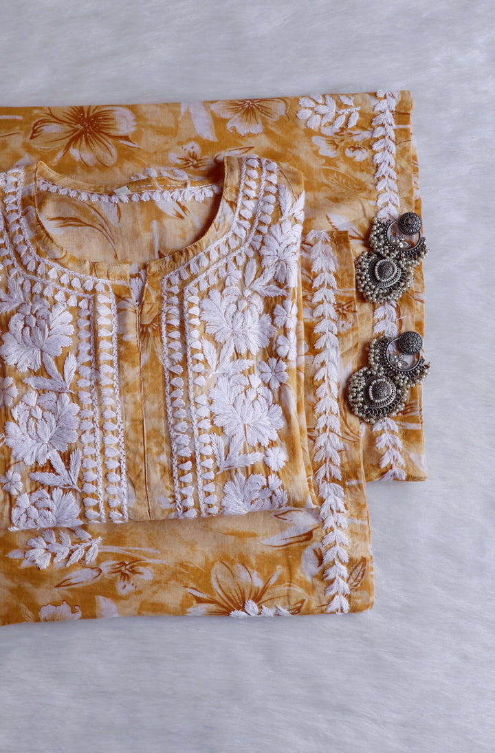Ayra Golden Beige Pure Mulmul set