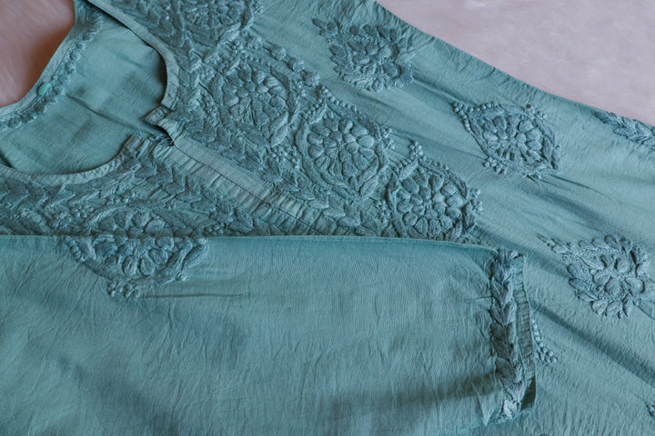 Alfiya Sage Green Pure Chanderi set