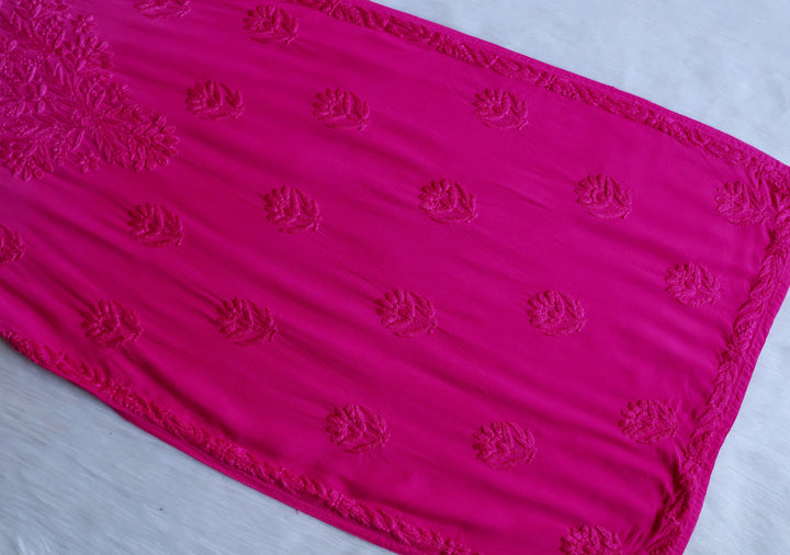 Nagma Deep Pink Long Ombre Rayon Kurta