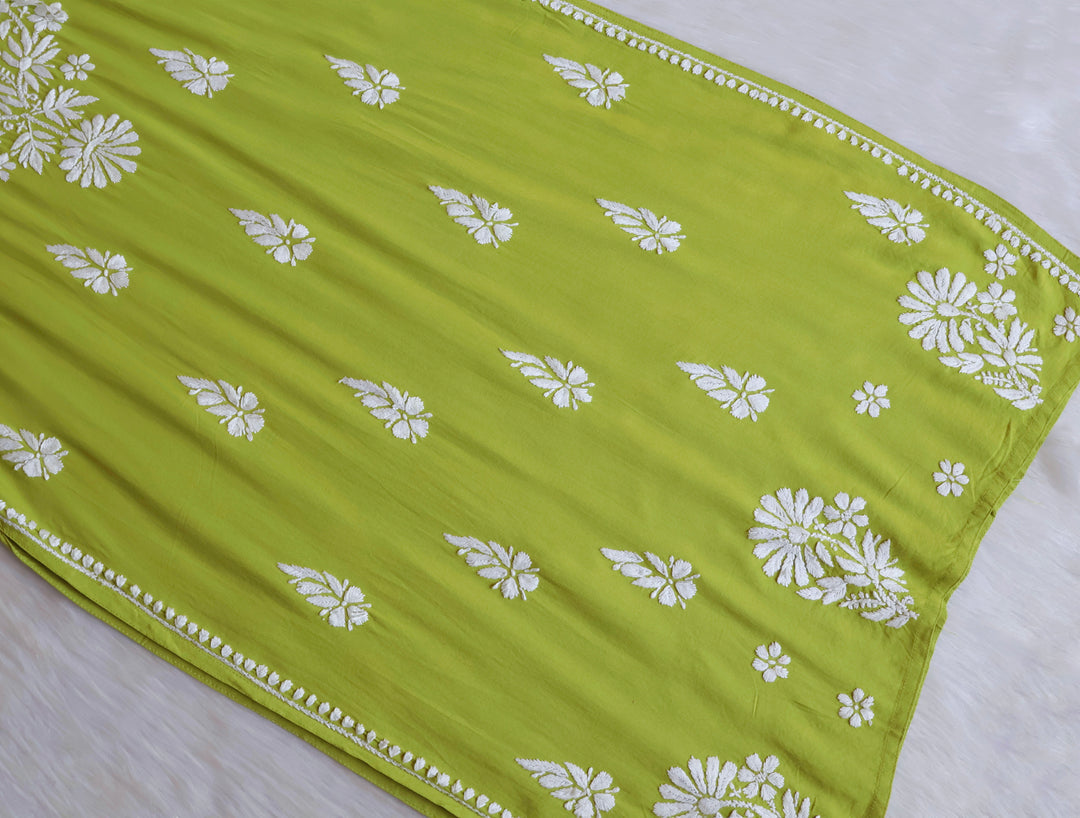 Duaa Lime Green Long Rayon kurta