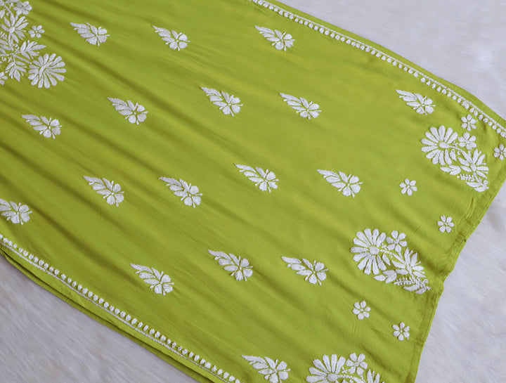 Duaa Lime Green Long Rayon kurta