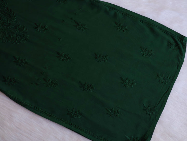 Hala Deep Green Blue Sleeveless Long Rayon Kurta