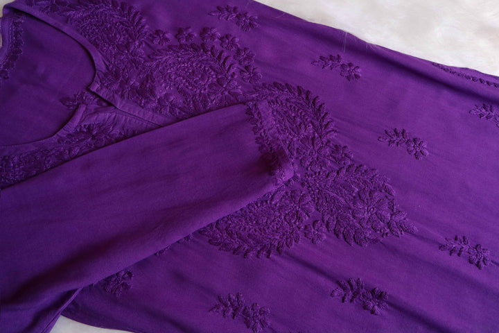 Nazakat Purple 2 piece Rayon set