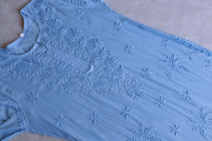 Zaira Ice Blue Pure Cotton Kurta