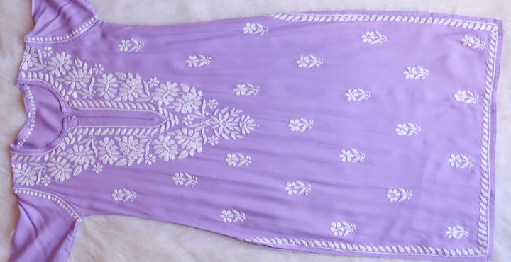Aayat Dusty Lavender Long Rayon kurta