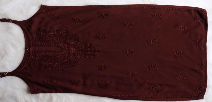 Haania Chocolate Brown Noodle Strap 3 Piece Kurta set