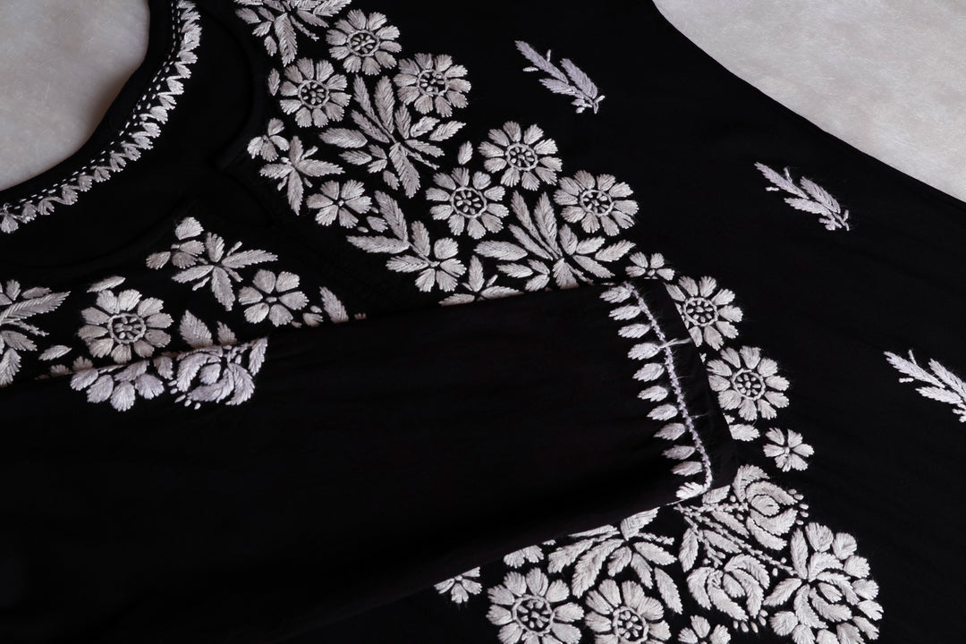 Mariyam Black Long Rayon kurta