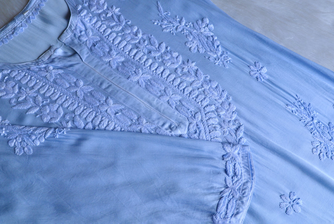 Mahnoor Ice Blue Modal Silk Kurta Set