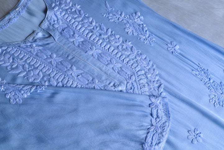 Mahnoor Ice Blue Modal Silk Kurta Set