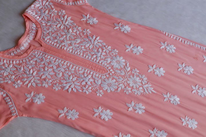 Hayaa Peach Pure Modal Kurta