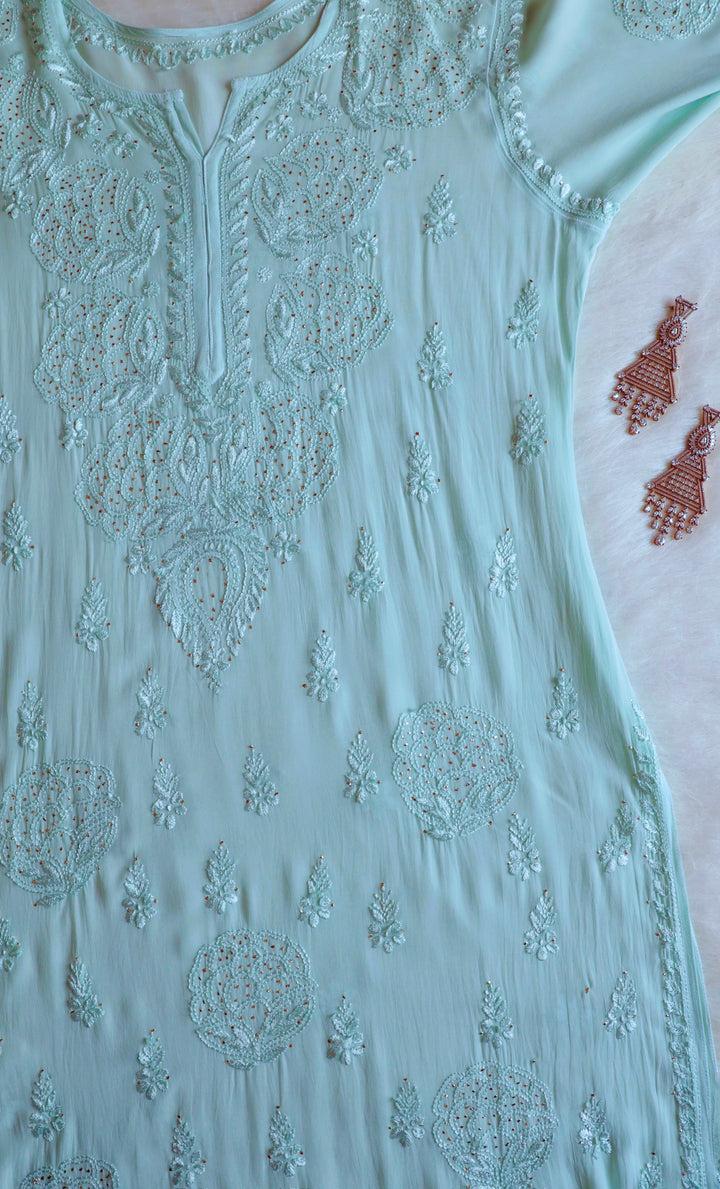 Hanaa Mint Green Viscose Georgette Kurta
