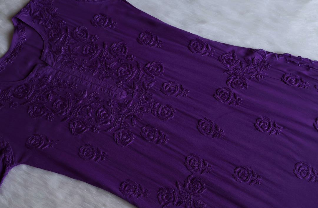Gul Deep Purple Scalloped Rayon set
