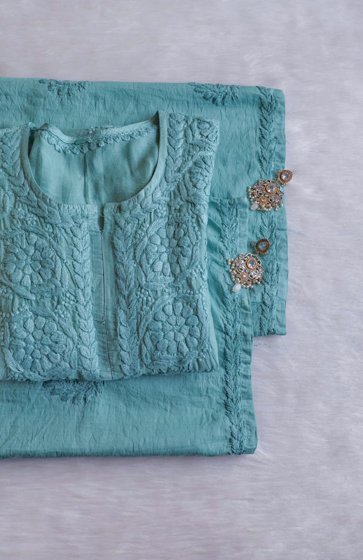Alfiya Sage Green Pure Chanderi set
