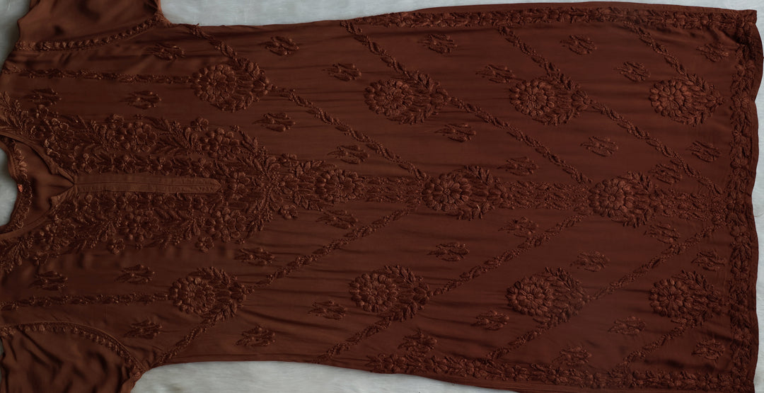 Anam Caramel Brown Modal Ombre Kurta Pant set