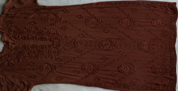 Anam Caramel Brown Modal Ombre Kurta Pant set